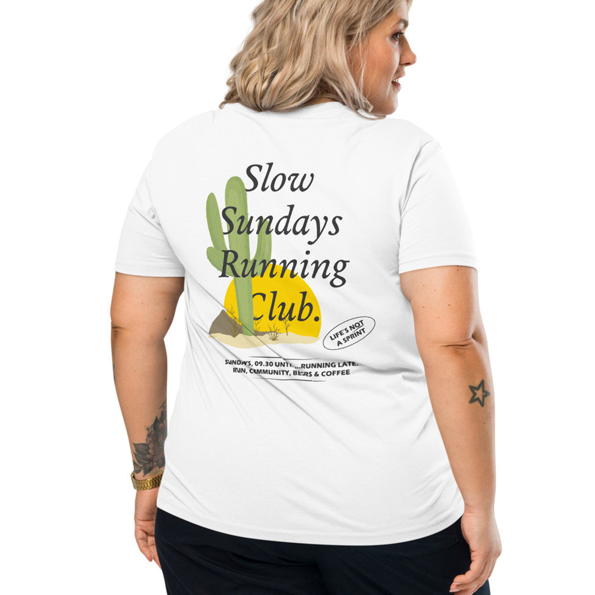 ANCHOR & CREW Cactus Slow Sundays Running Club Organic Cotton T-Shirt