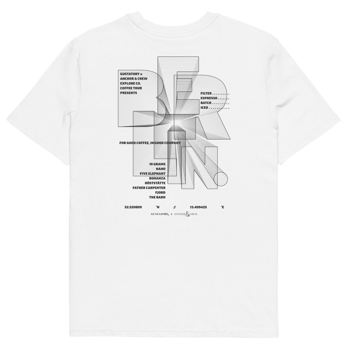 ANCHOR & CREW  GUSTATORY x Berlin Coffee Scene Organic Cotton Embroidered T-Shirt