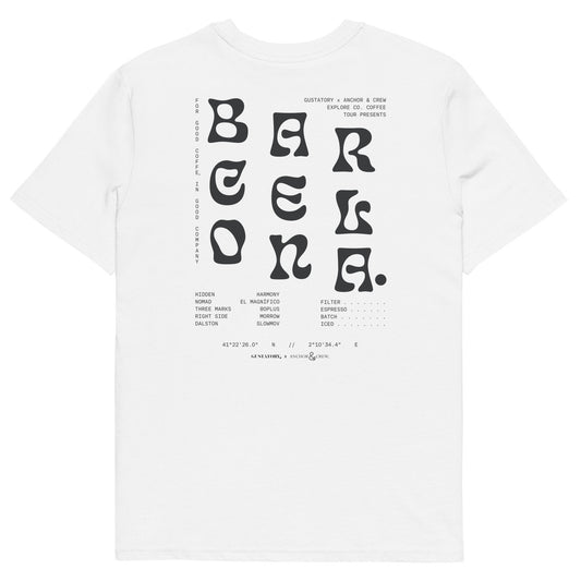 ANCHOR & CREW x GUSTATORY Barcelona Coffee Scene Organic Cotton Embroidered T-Shirt