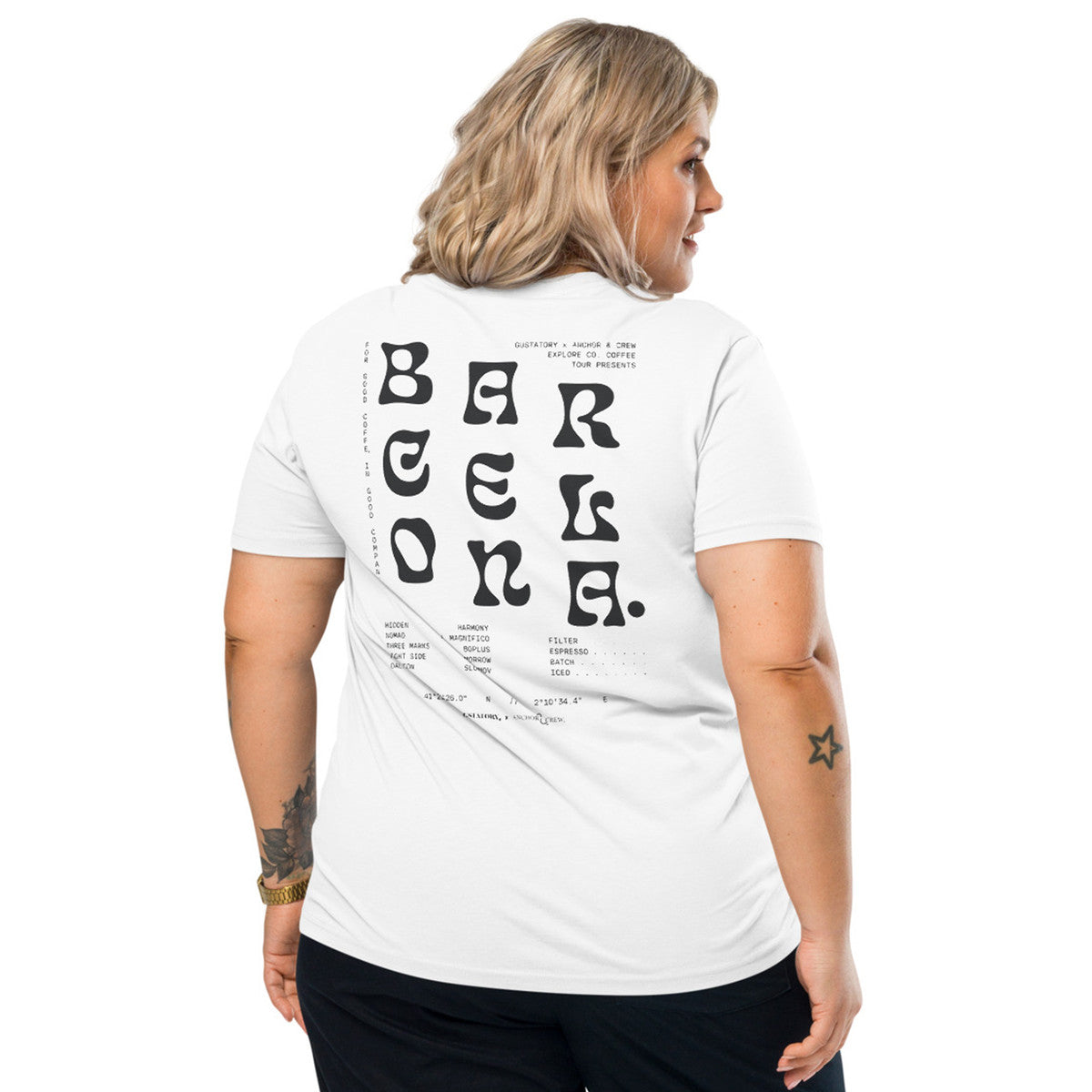 ANCHOR & CREW x GUSTATORY Barcelona Coffee Scene Organic Cotton Embroidered T-Shirt