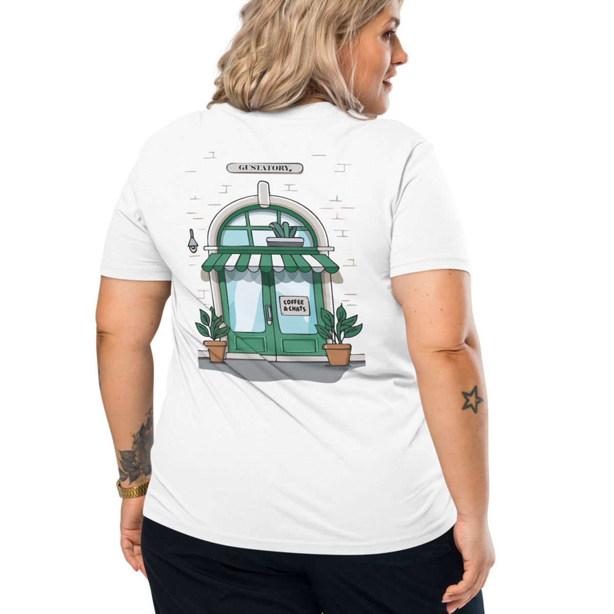 ANCHOR & CREW x GUSTATORY Coffee & Chats Organic Cotton Embroidered T-Shirt