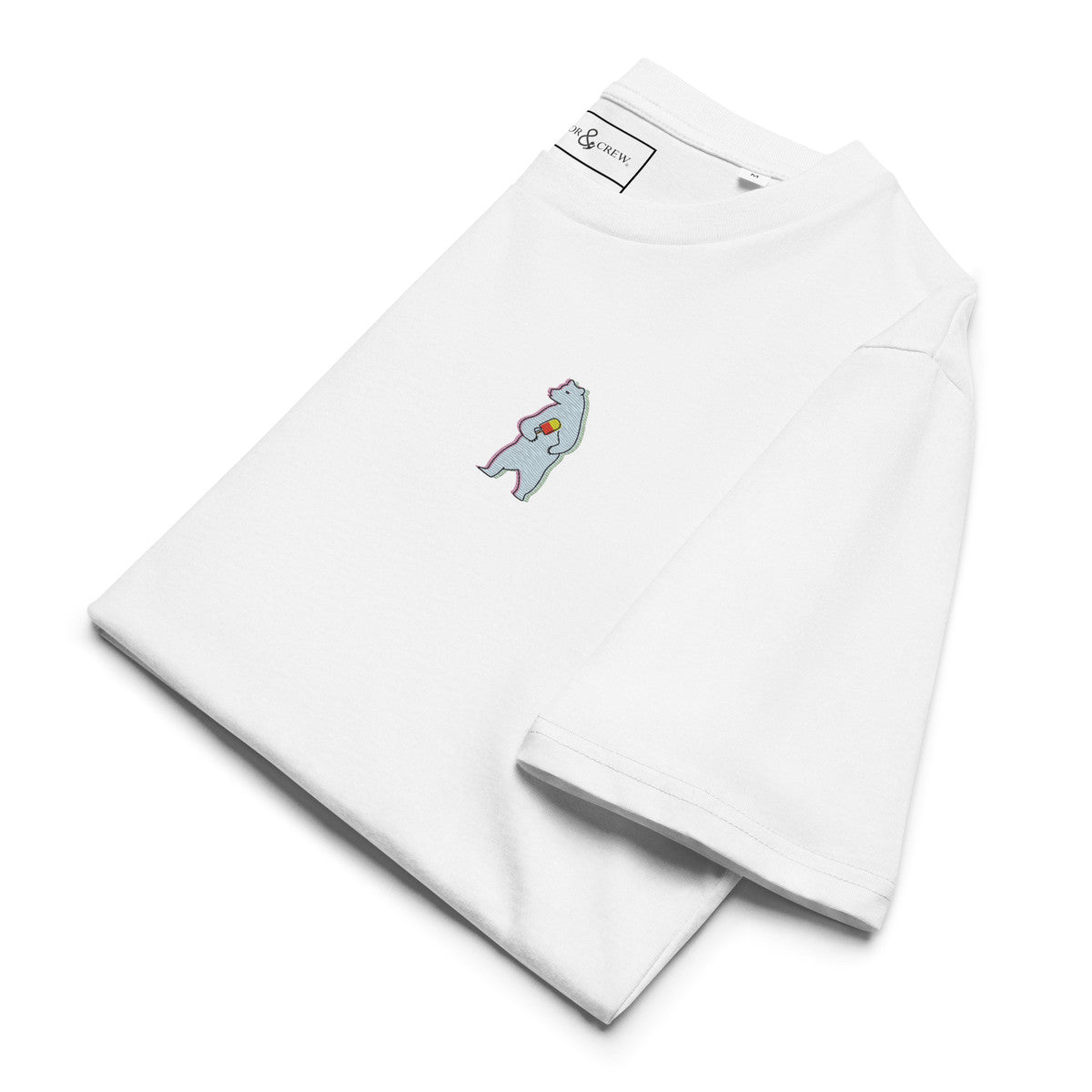 ANCHOR & CREW Polar Bear x Ice Cream In The Wild Organic Cotton Embroidered T-Shirt
