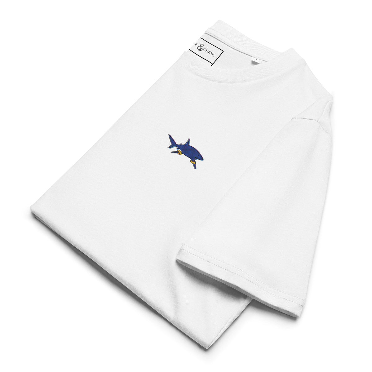 ANCHOR & CREW Shark x Gone Swimming In The Wild Organic Cotton Embroidered T-Shirt