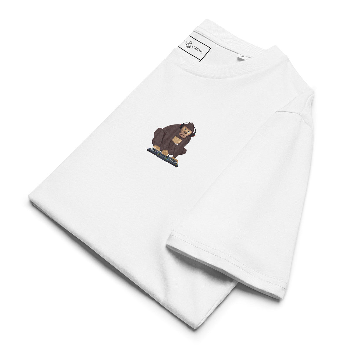 ANCHOR & CREW The DJ Monkey Organic Cotton Embroidered T-Shirt