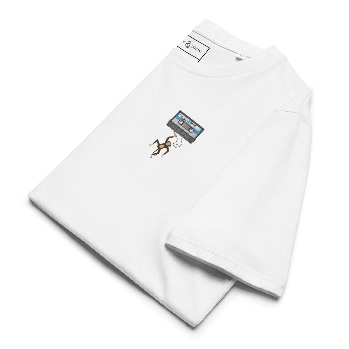 ANCHOR & CREW The Cassette Monkey Organic Cotton Embroidered T-Shirt