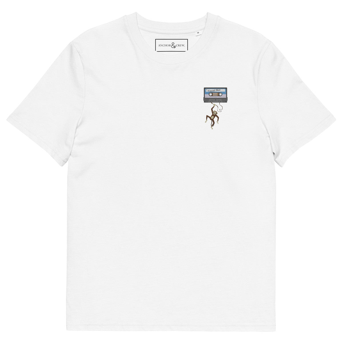 ANCHOR & CREW The Cassette Monkey Organic Cotton Embroidered T-Shirt