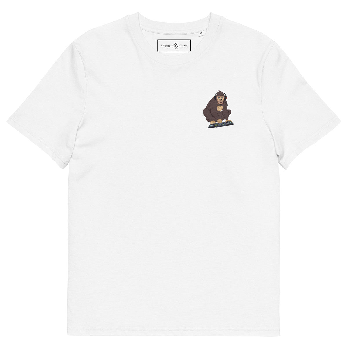 ANCHOR & CREW The DJ Monkey Organic Cotton Embroidered T-Shirt