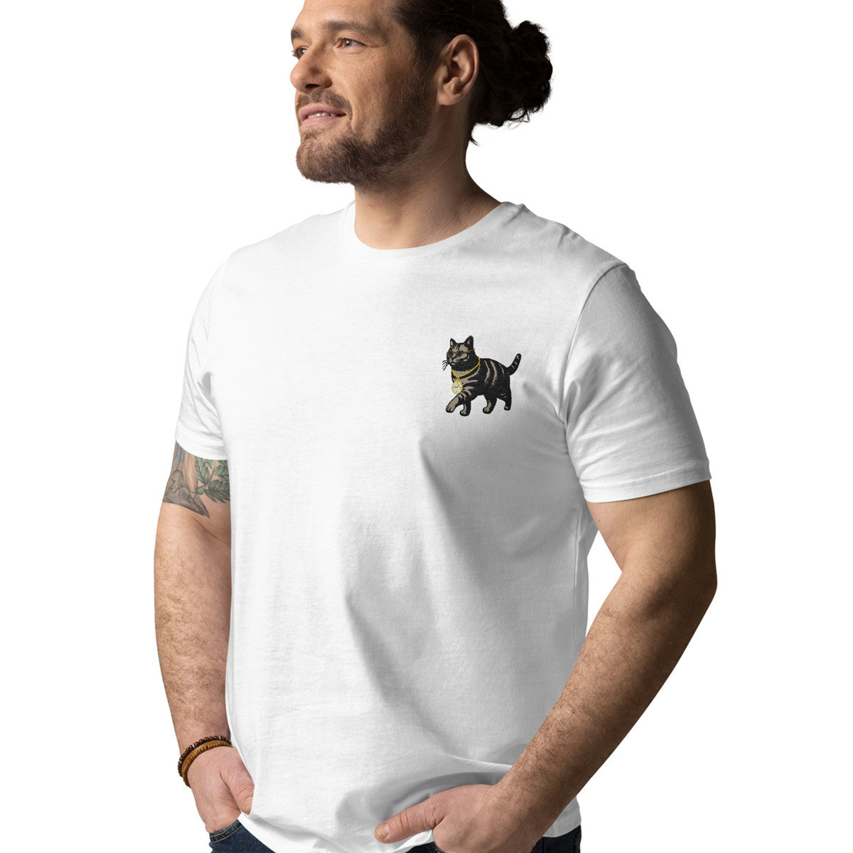 ANCHOR & CREW Cool Cat Actual Life Organic Cotton Embroidered T-Shirt
