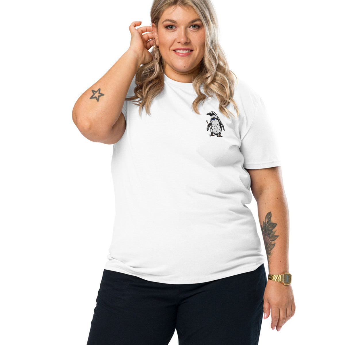 ANCHOR & CREW Penguin Suit Actual Life Organic Cotton Embroidered T-Shirt