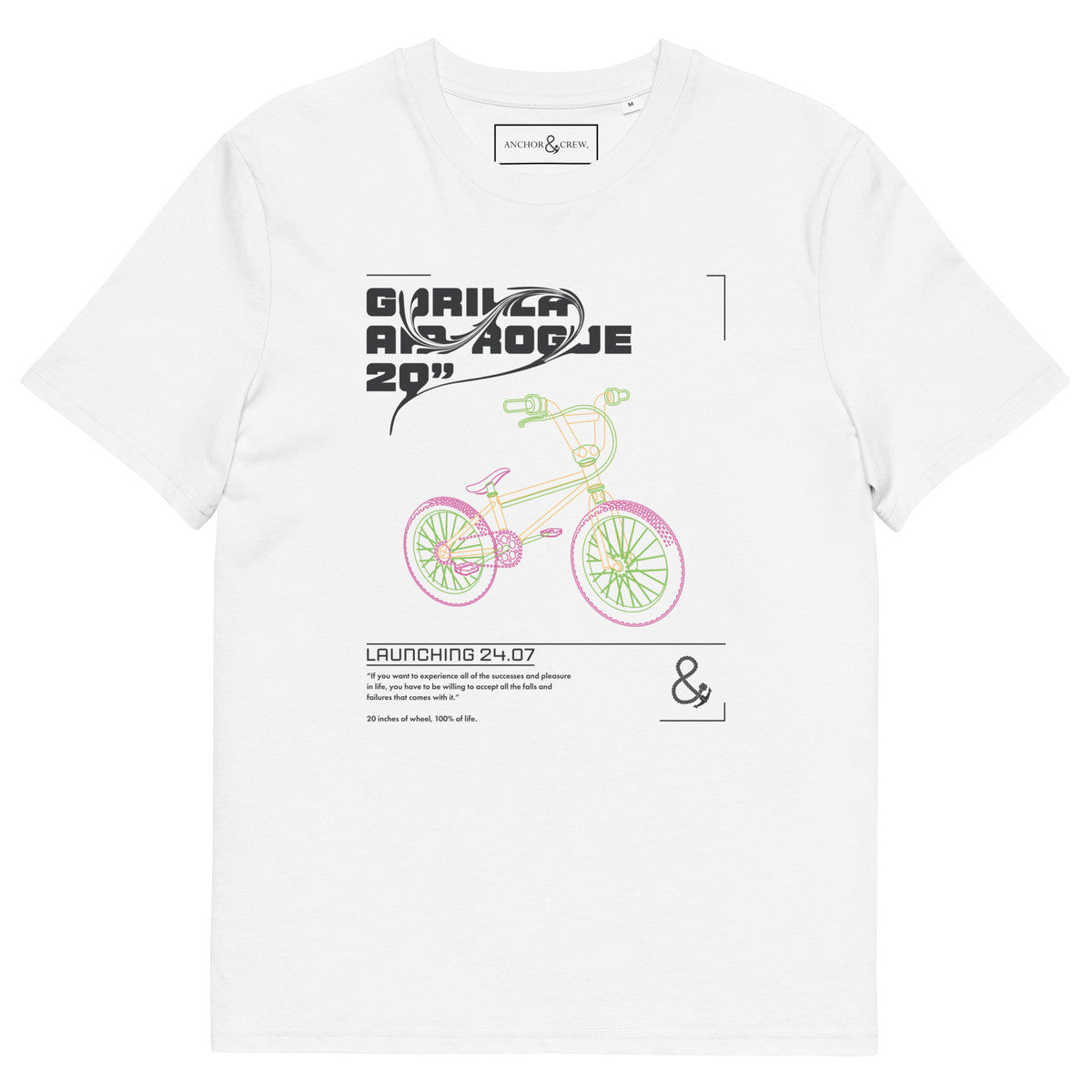 ANCHOR & CREW Gorilla Air-Rogue Bike Archives Organic Cotton T-Shirt