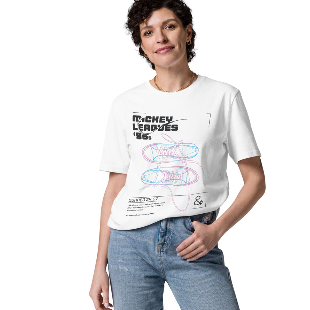 ANCHOR & CREW Mickey Leagues 95s Hi Tops Archives Organic Cotton T-Shirt