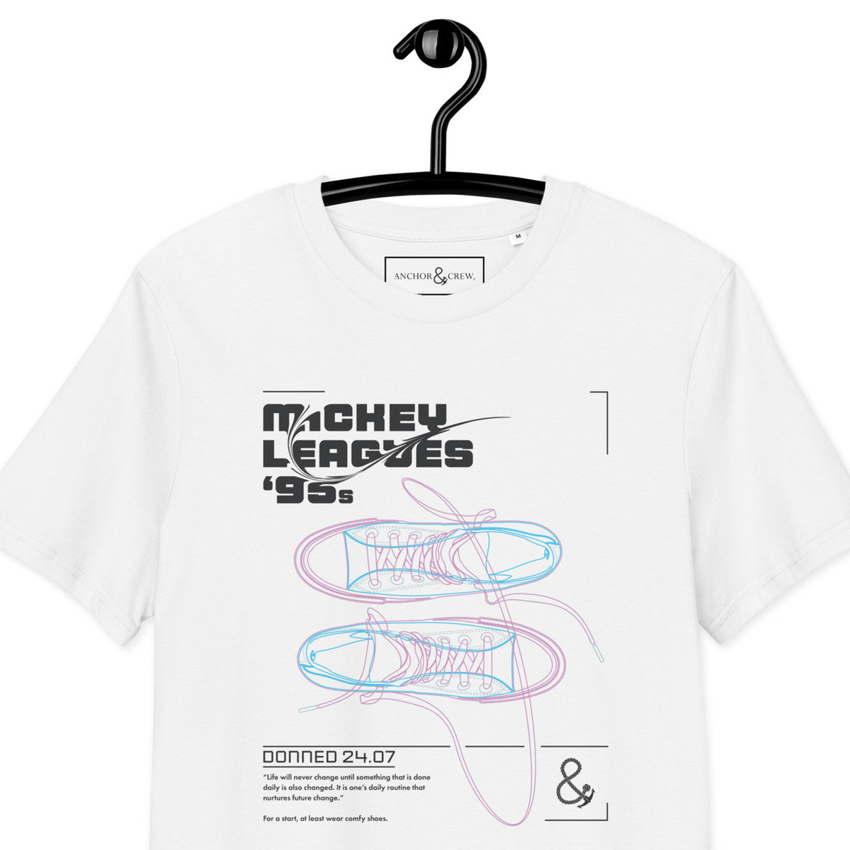 ANCHOR & CREW Mickey Leagues 95s Hi Tops Archives Organic Cotton T-Shirt