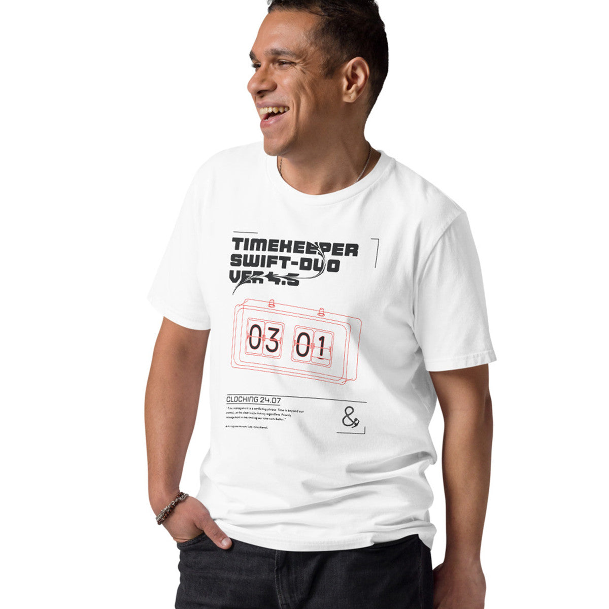 ANCHOR & CREW Timekeeper Swift-Duo Ver 4.5 Clock Archives Organic Cotton T-Shir