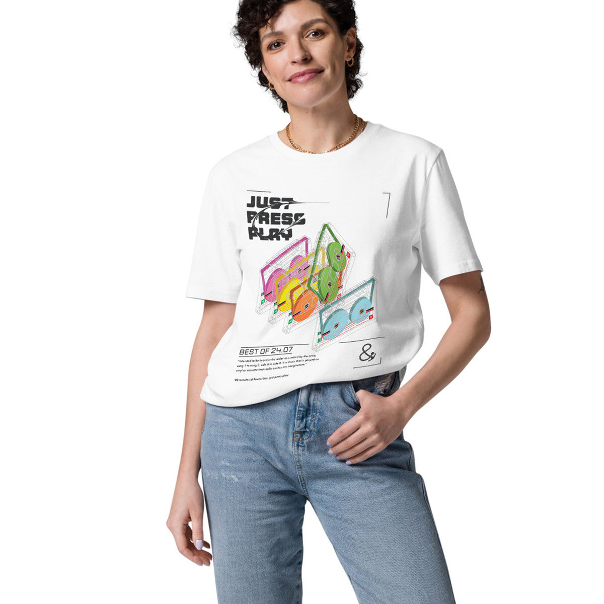 ANCHOR & CREW Just Press Play Cassettes Archives Organic Cotton T-Shirt
