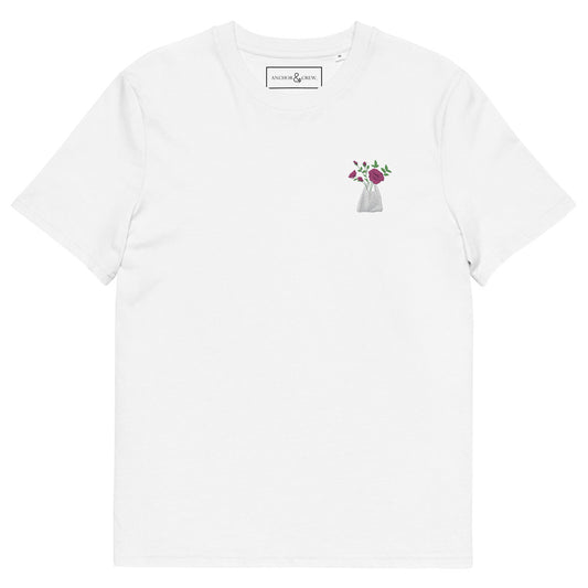 ANCHOR & CREW Peony Garden Dystopia Organic Cotton Embroidered T-Shirt