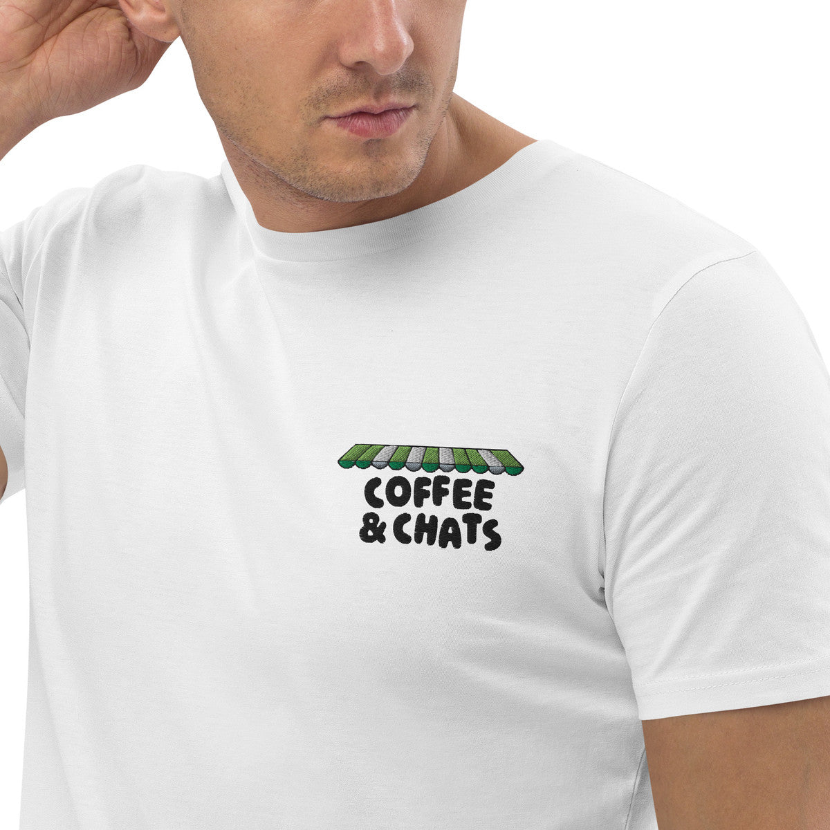 ANCHOR & CREW x GUSTATORY Coffee & Chats Organic Cotton Embroidered T-Shirt