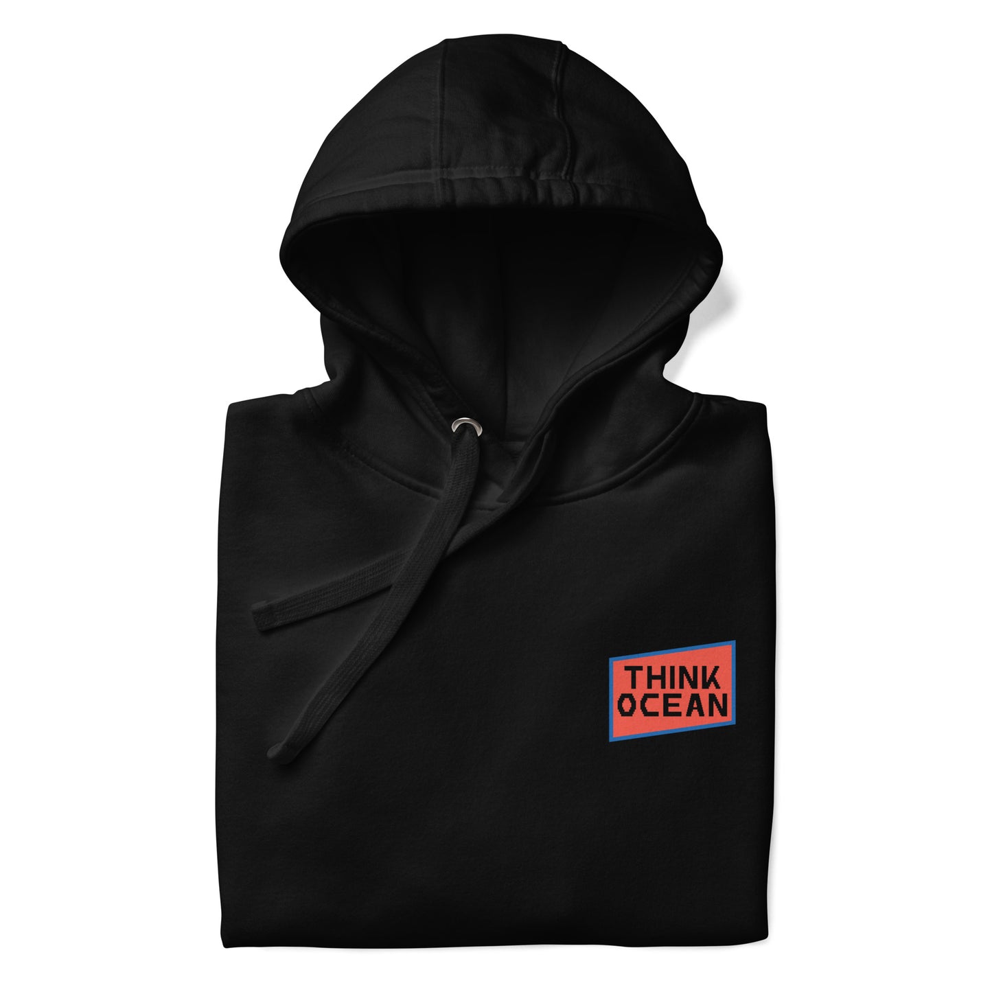 Think Ocean Whale Pixel Art Cotton Blend Hoodie