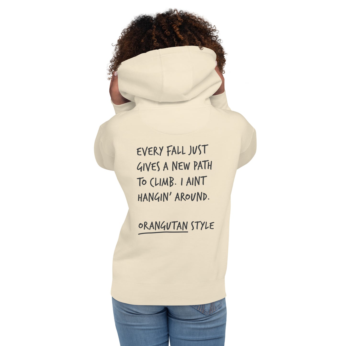 Think Ocean Orangutan Aspirations Cotton Blend Embroidered Hoodie