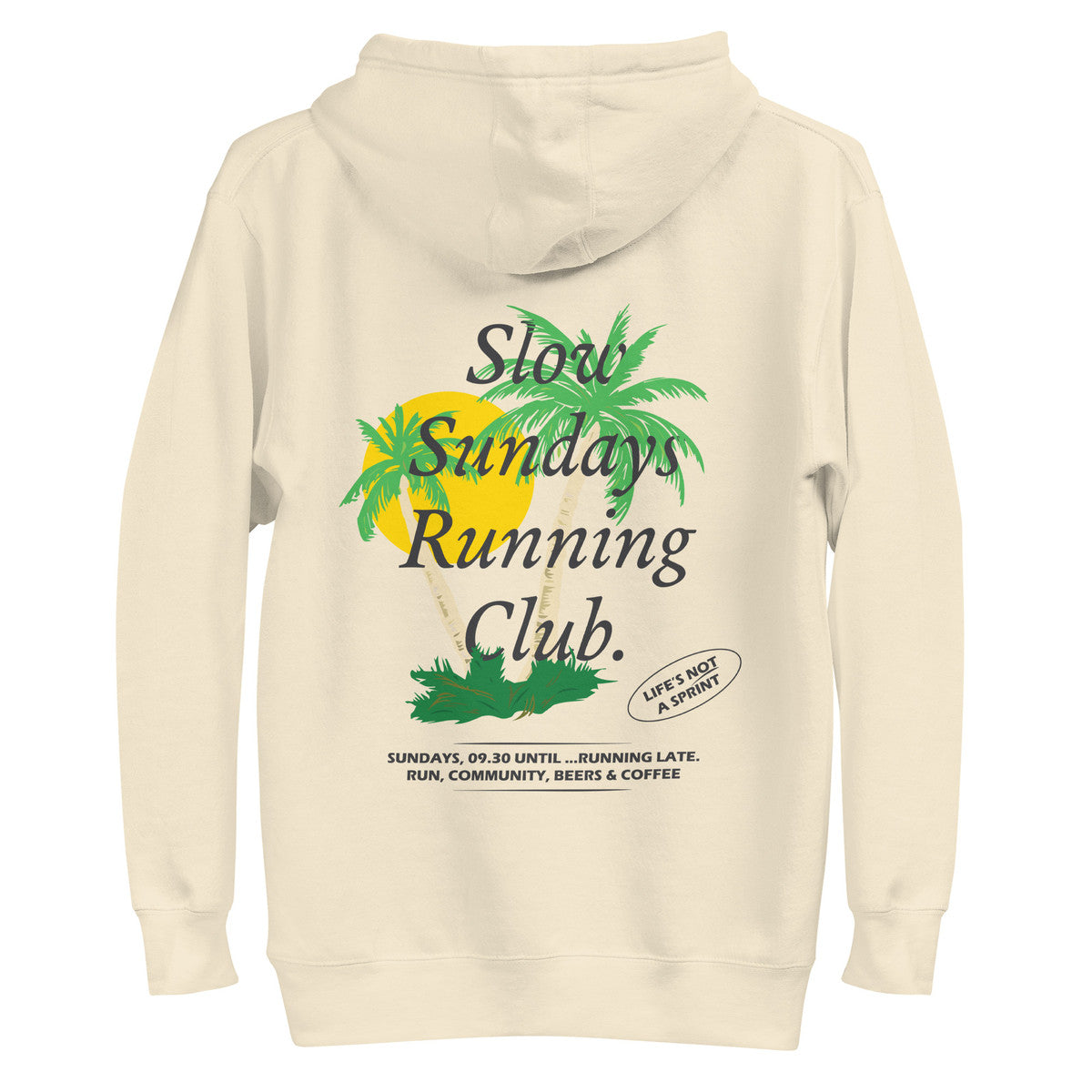 ANCHOR & CREW Palm Tree Slow Sundays Running Club Cotton Blend Hoodie