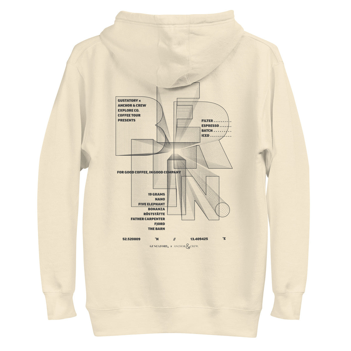ANCHOR & CREW x GUSTATORY Berlin Coffee Scene Cotton Blend Embroidered Hoodie