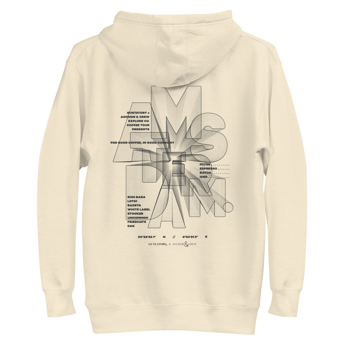 ANCHOR & CREW x GUSTATORY Amsterdam Coffee Scene Cotton Blend Embroidered Hoodie