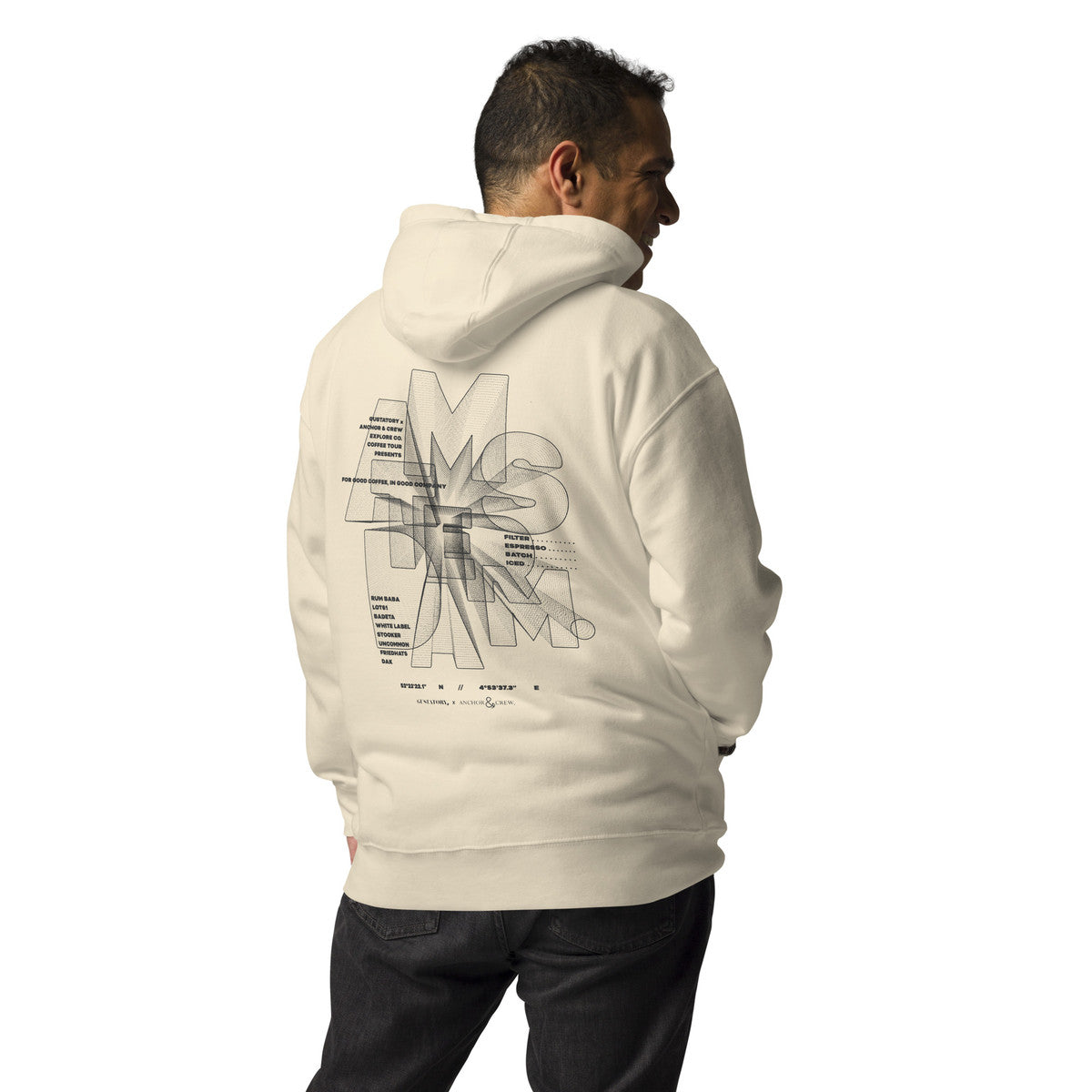 ANCHOR & CREW x GUSTATORY Amsterdam Coffee Scene Cotton Blend Embroidered Hoodie
