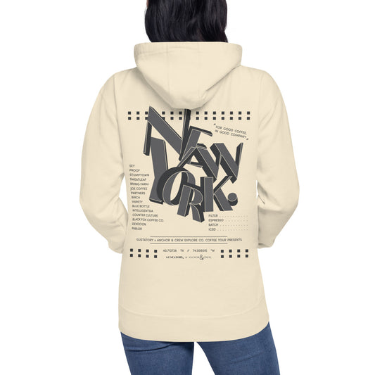 ANCHOR & CREW x GUSTATORY New York Coffee Scene Cotton Blend Embroidered Hoodie