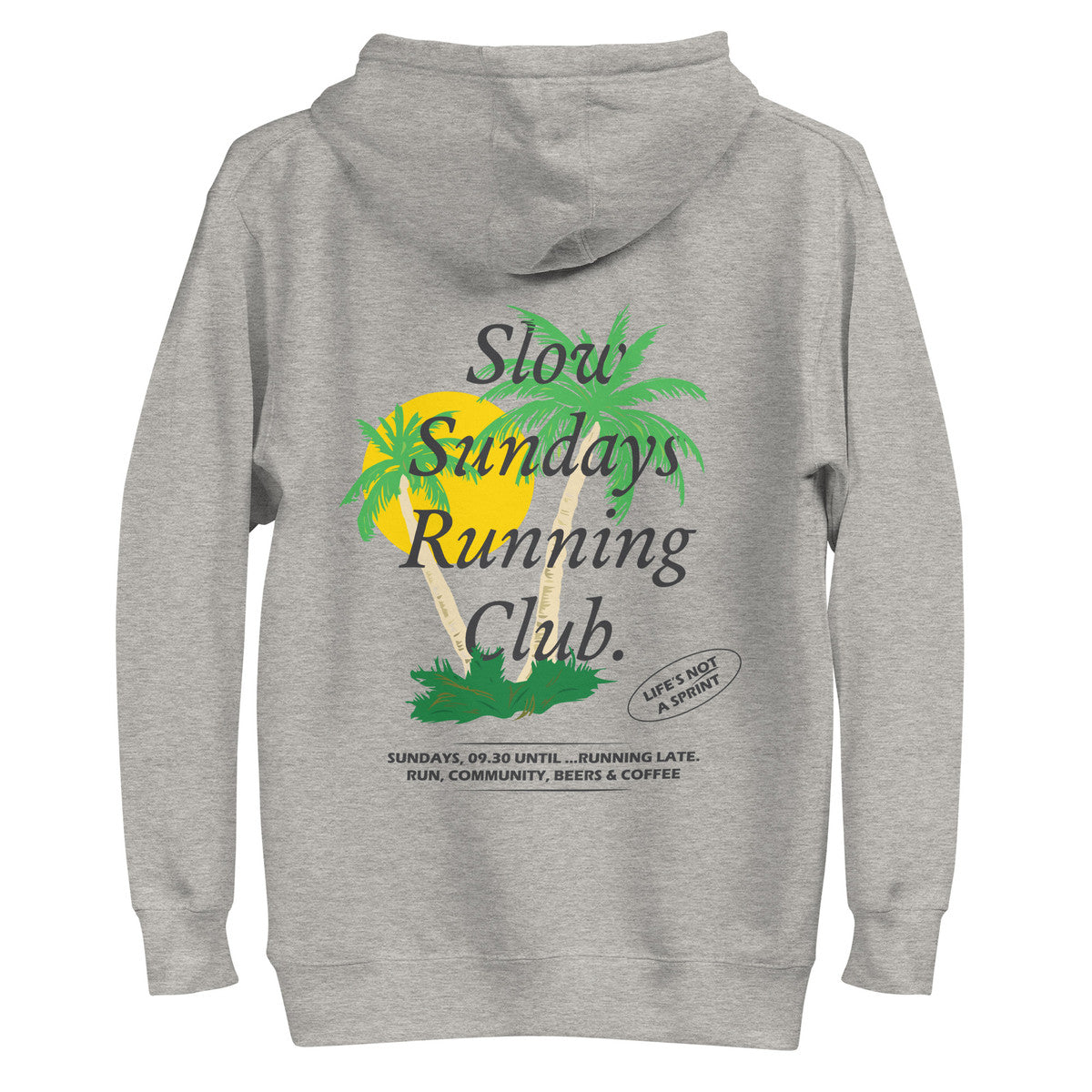 ANCHOR & CREW Palm Tree Slow Sundays Running Club Cotton Blend Hoodie