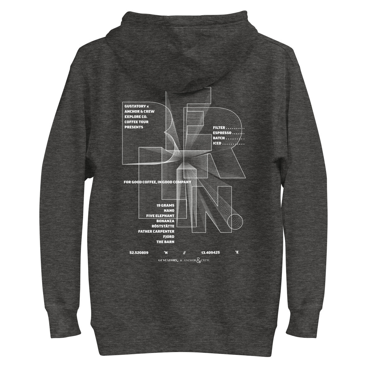 ANCHOR & CREW x GUSTATORY Berlin Coffee Scene Cotton Blend Embroidered Hoodie