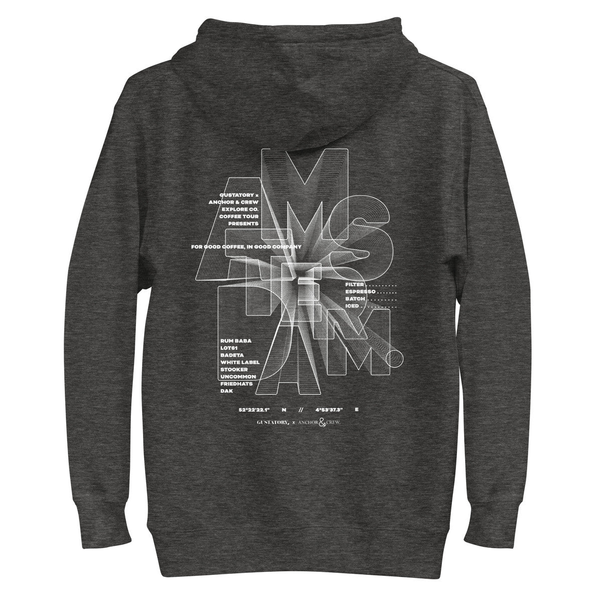 ANCHOR & CREW x GUSTATORY Amsterdam Coffee Scene Cotton Blend Embroidered Hoodie