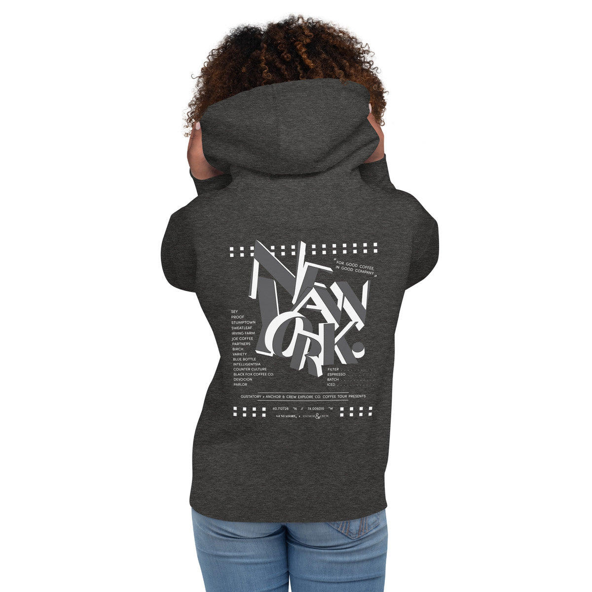 ANCHOR & CREW x GUSTATORY New York Coffee Scene Cotton Blend Embroidered Hoodie