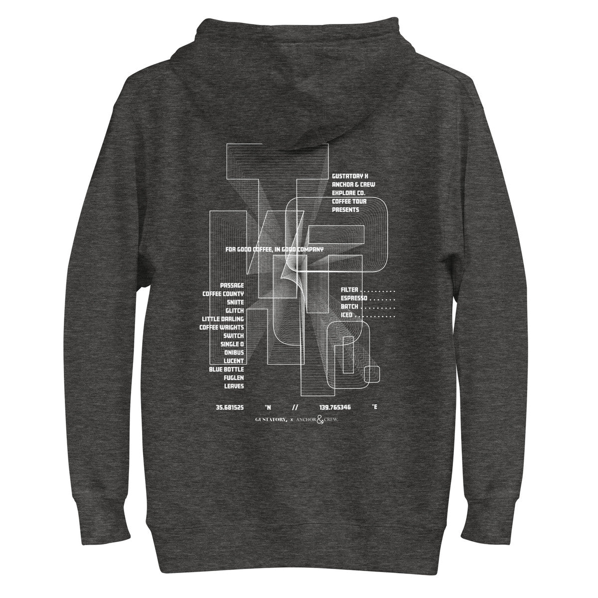 ANCHOR & CREW x GUSTATORY Tokyo Coffee Scene Cotton Blend Embroidered Hoodie