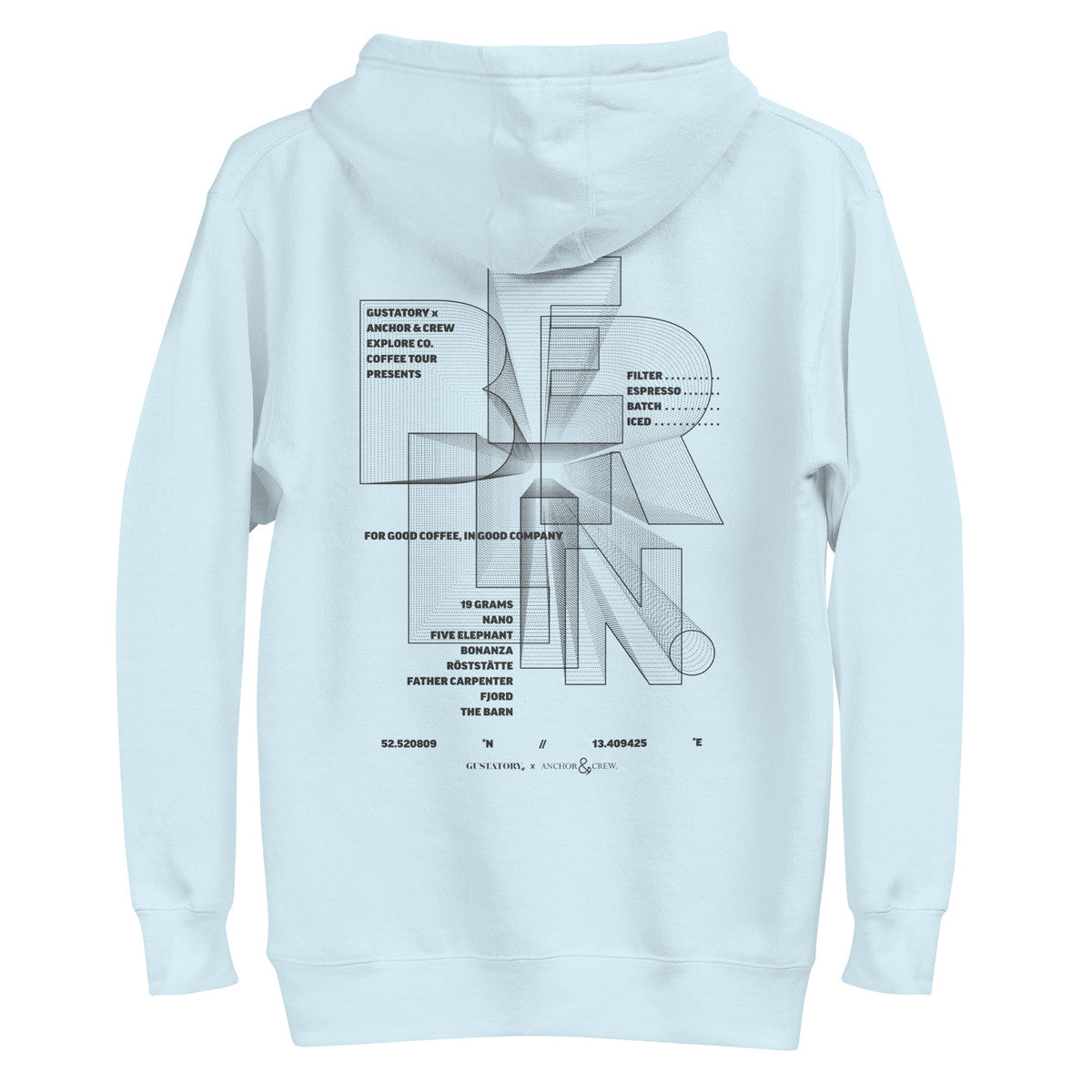 ANCHOR & CREW x GUSTATORY Berlin Coffee Scene Cotton Blend Embroidered Hoodie