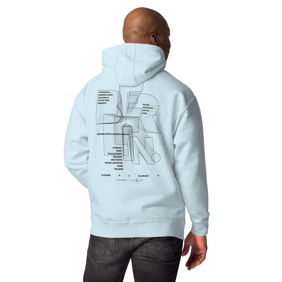 ANCHOR & CREW x GUSTATORY Berlin Coffee Scene Cotton Blend Embroidered Hoodie