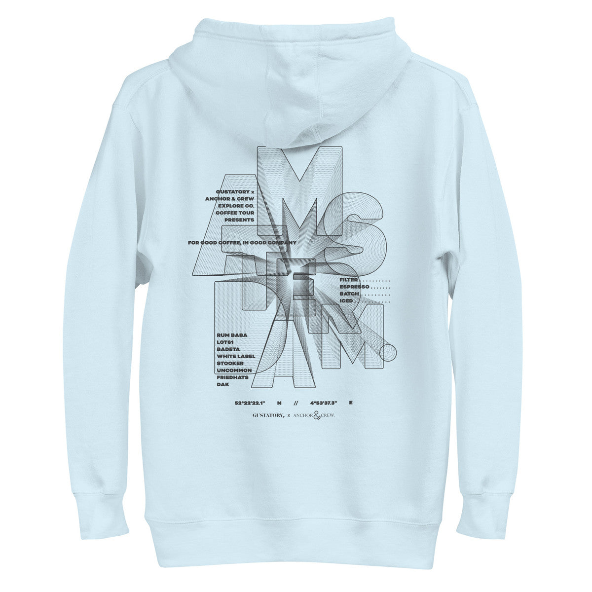ANCHOR & CREW x GUSTATORY Amsterdam Coffee Scene Cotton Blend Embroidered Hoodie