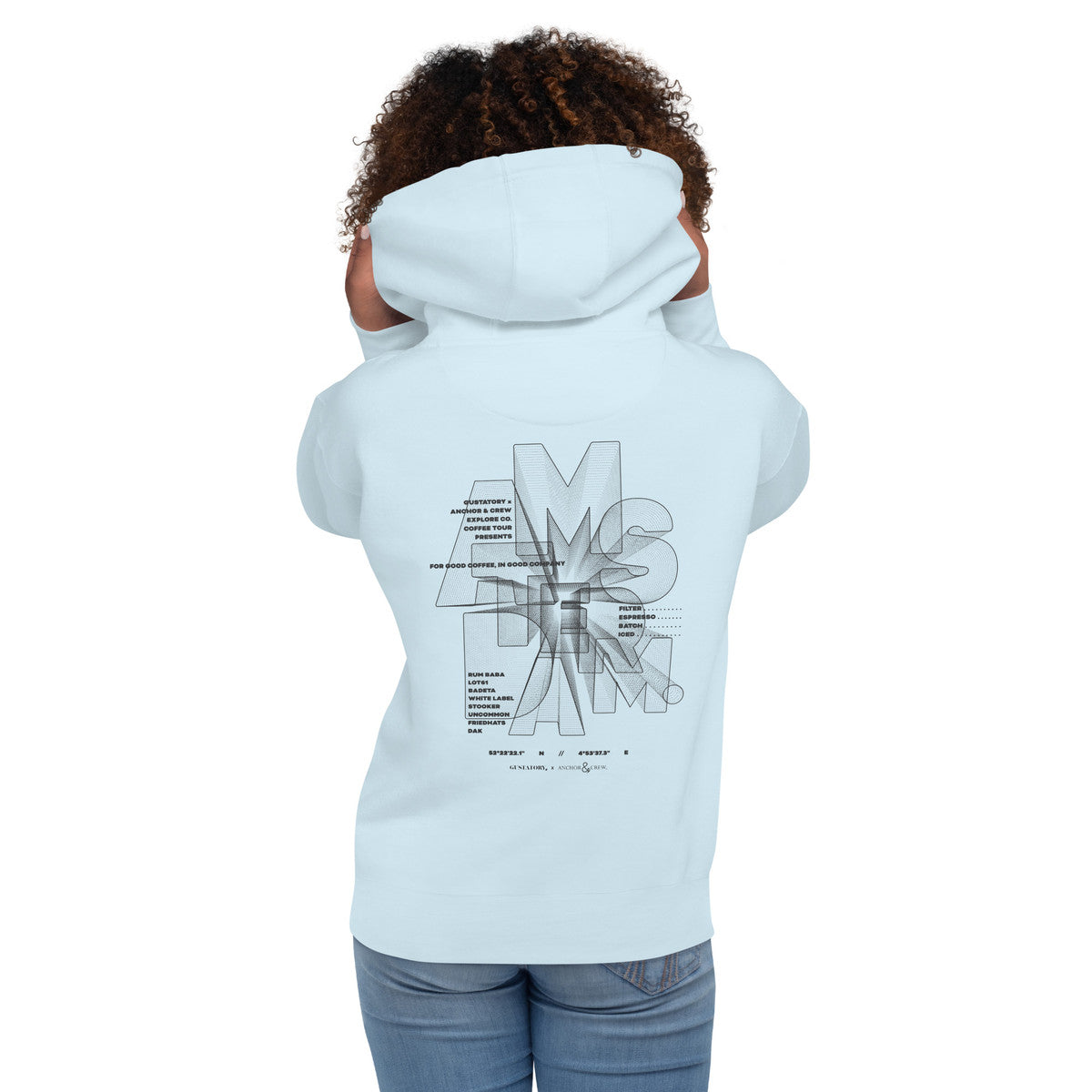 ANCHOR & CREW x GUSTATORY Amsterdam Coffee Scene Cotton Blend Embroidered Hoodie