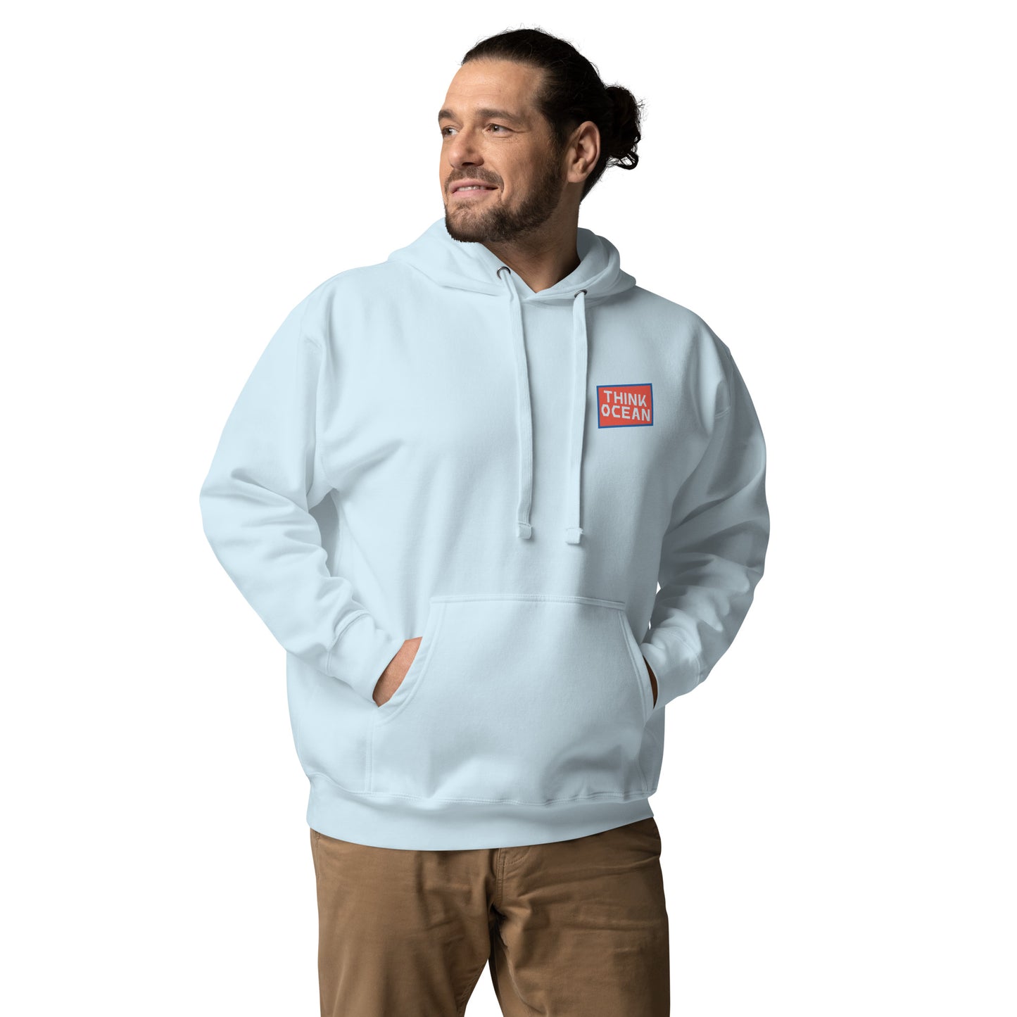 Think Ocean Fish Pixel Art Cotton Blend Hoodie