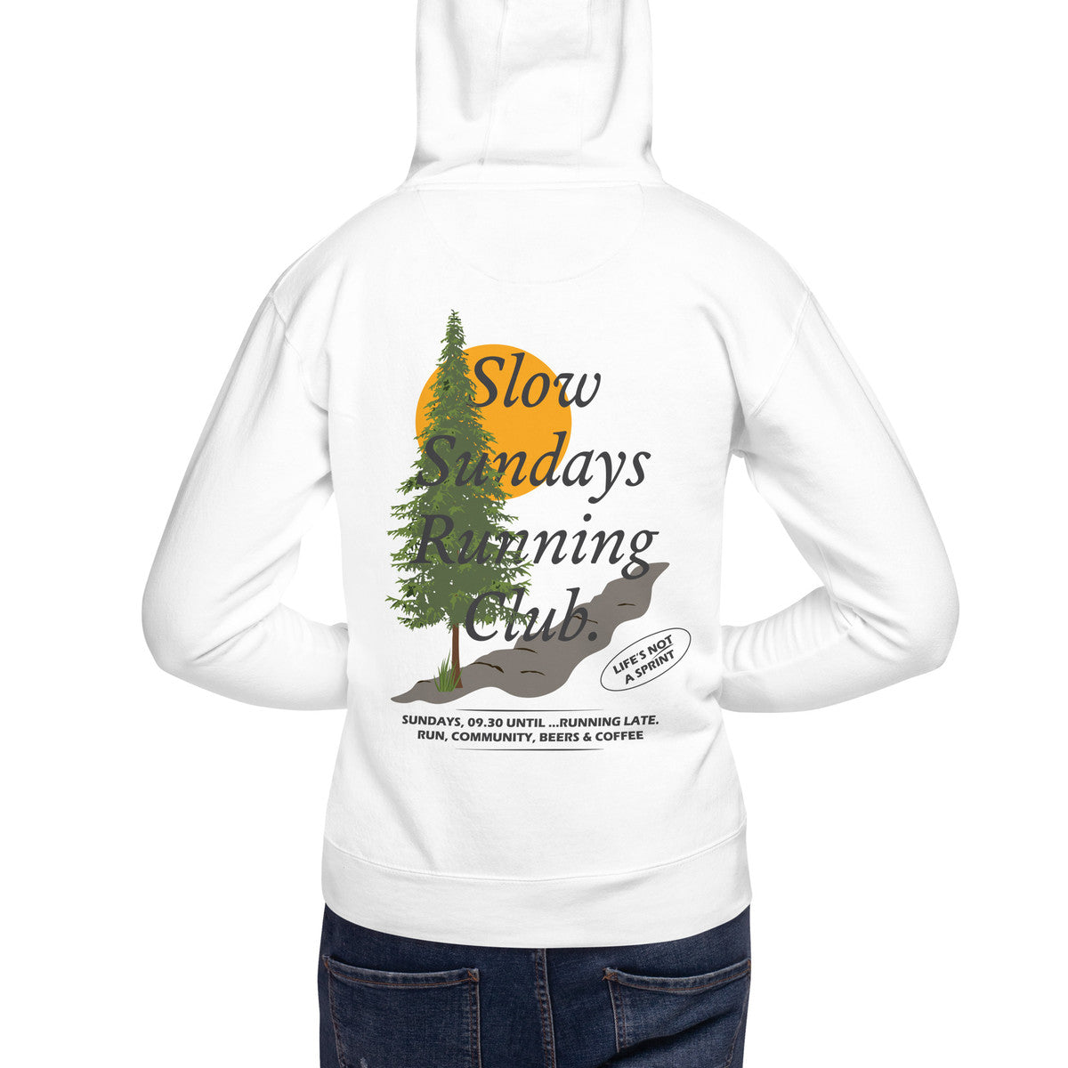 ANCHOR & CREW Mountain Pine Slow Sundays Running Club Cotton Blend Hoodie 