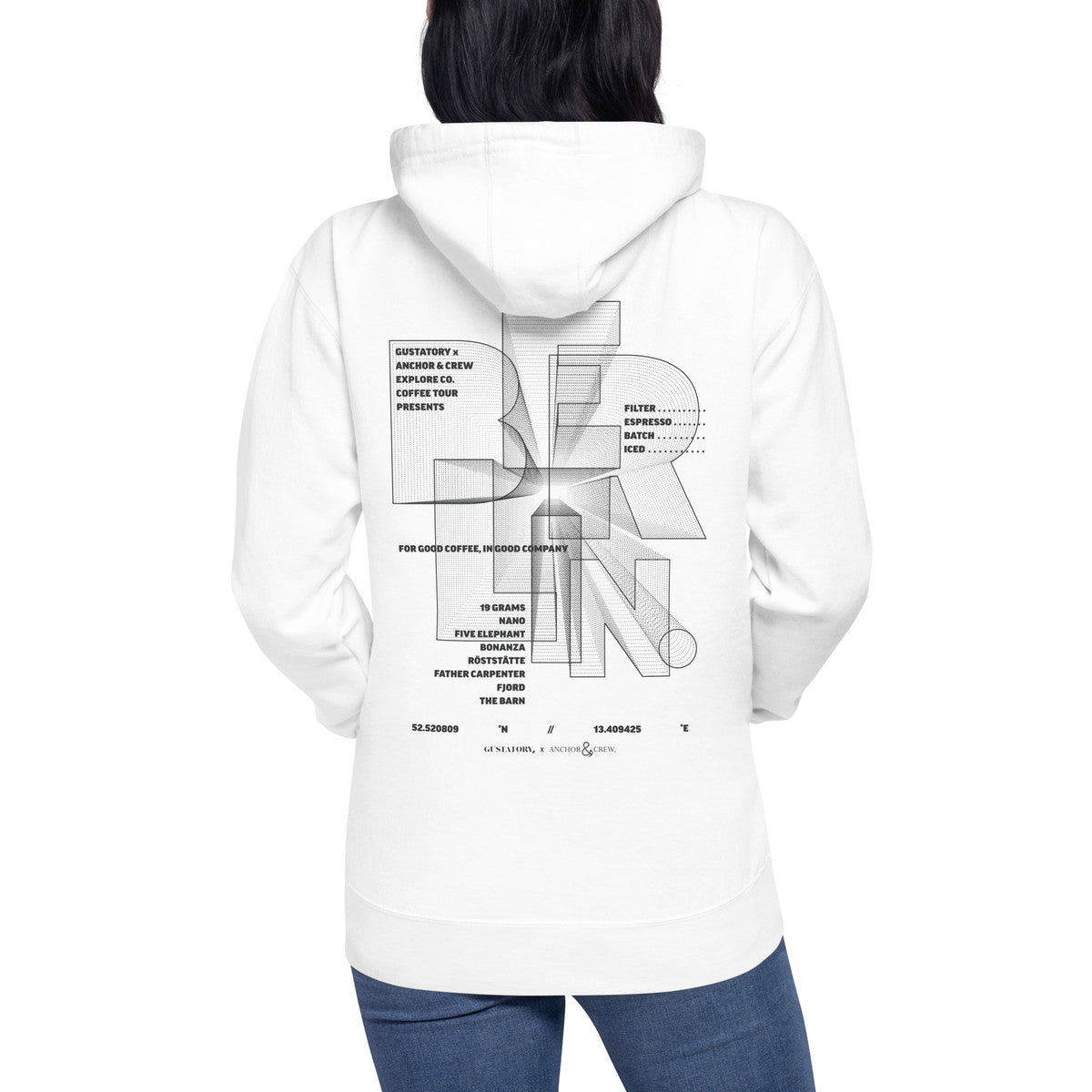 ANCHOR & CREW x GUSTATORY Berlin Coffee Scene Cotton Blend Embroidered Hoodie