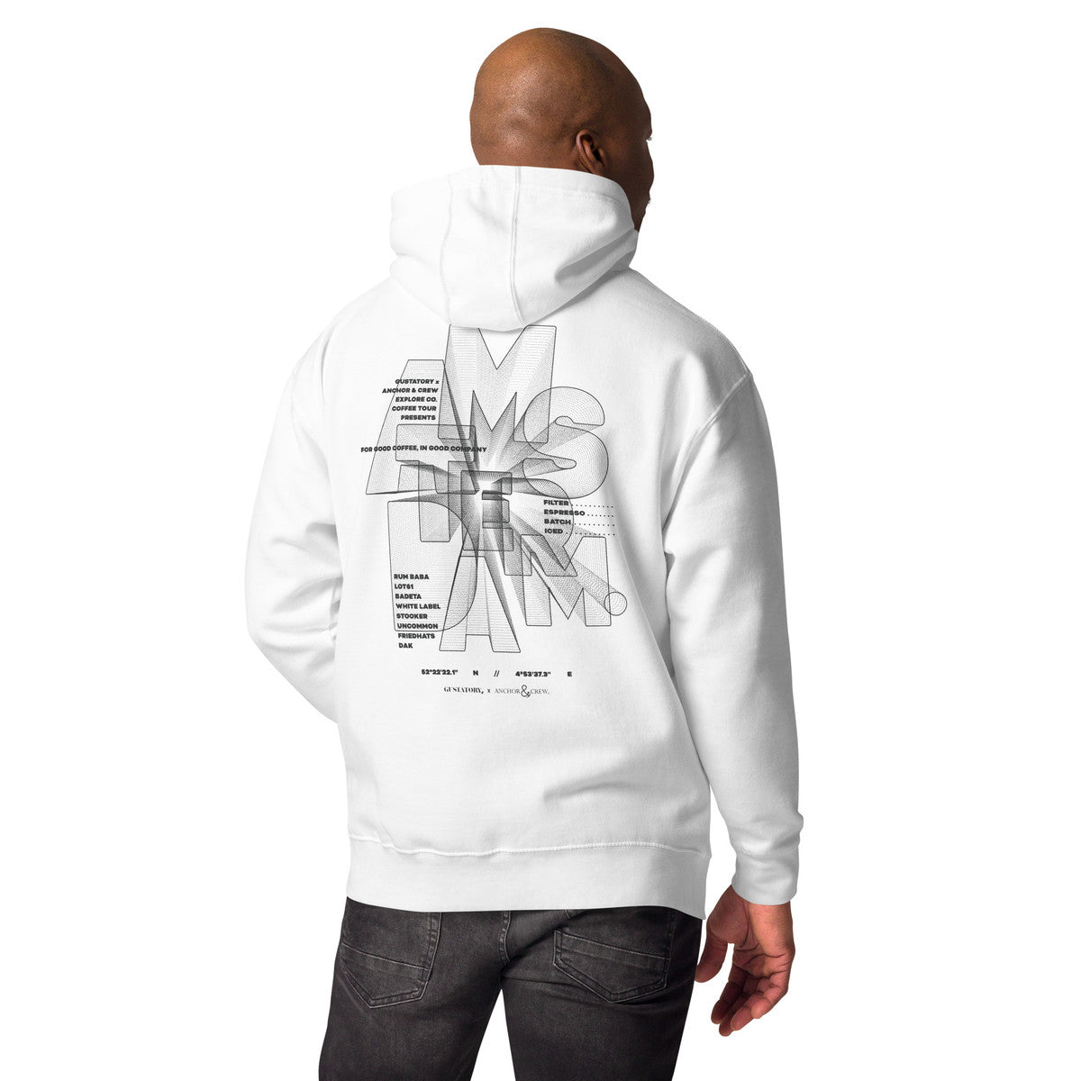 ANCHOR & CREW x GUSTATORY Amsterdam Coffee Scene Cotton Blend Embroidered Hoodie