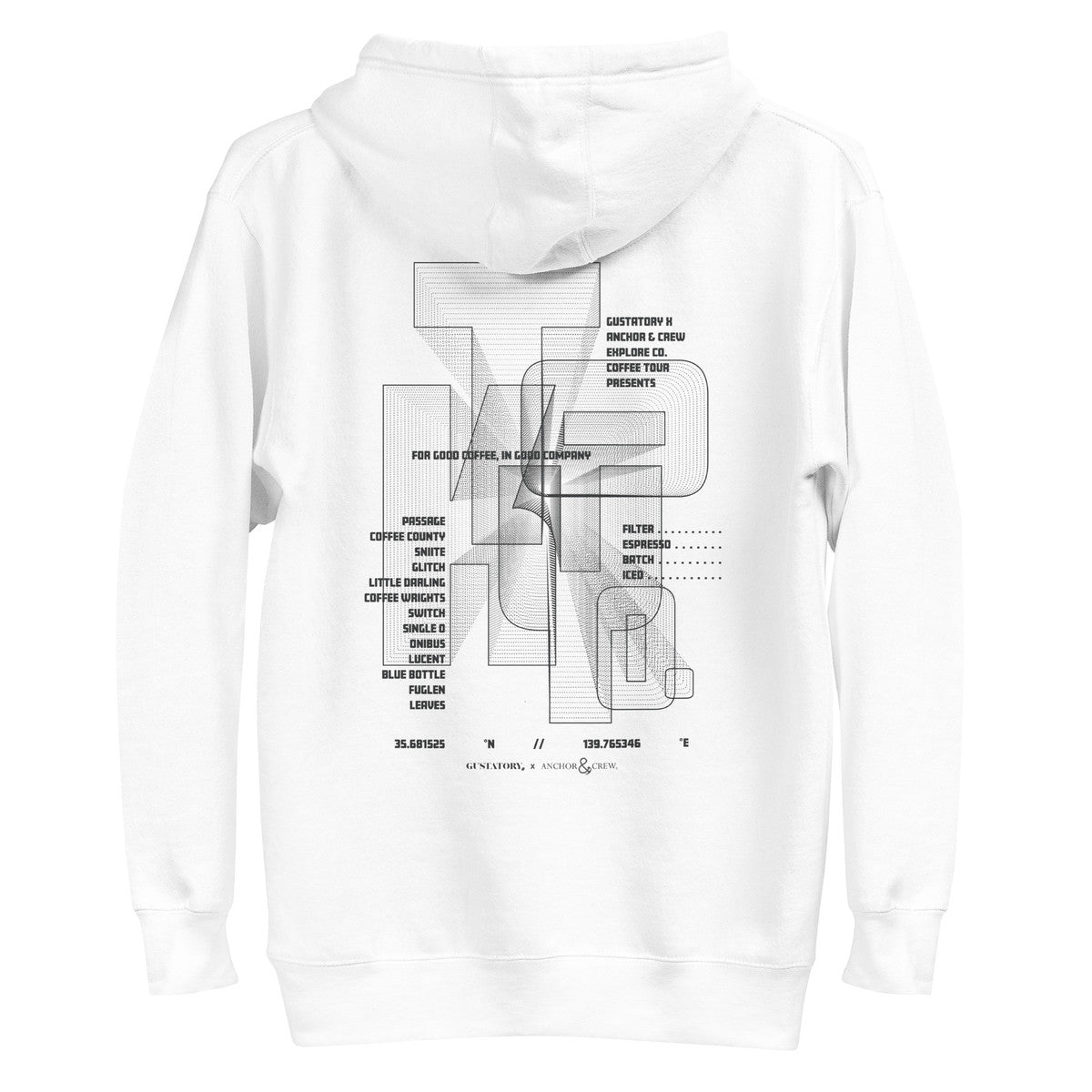 ANCHOR & CREW x GUSTATORY Tokyo Coffee Scene Cotton Blend Embroidered Hoodie