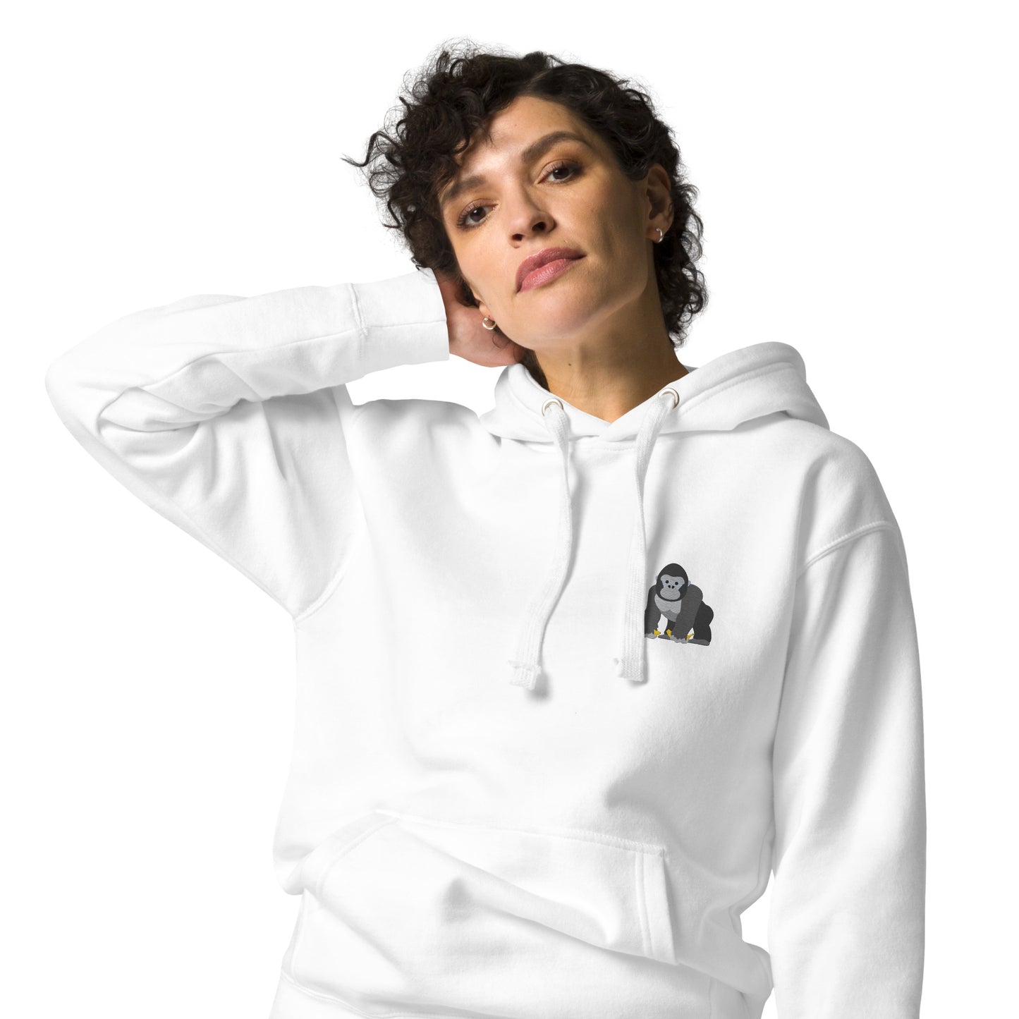 Think Ocean Gorilla Aspirations Cotton Blend Embroidered Hoodie