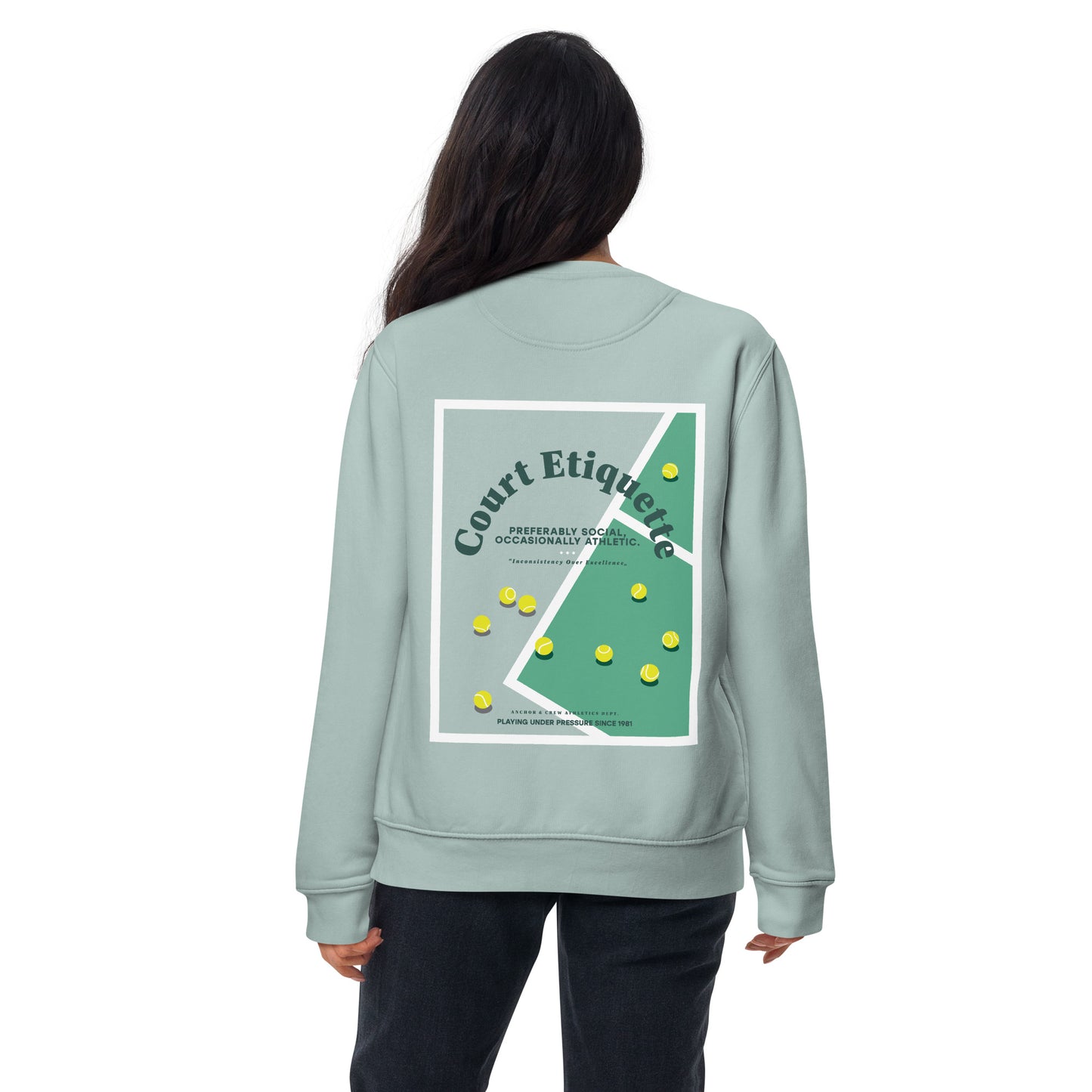 Court Etiquette Tennis Club League Organic Cotton Sweatshirt