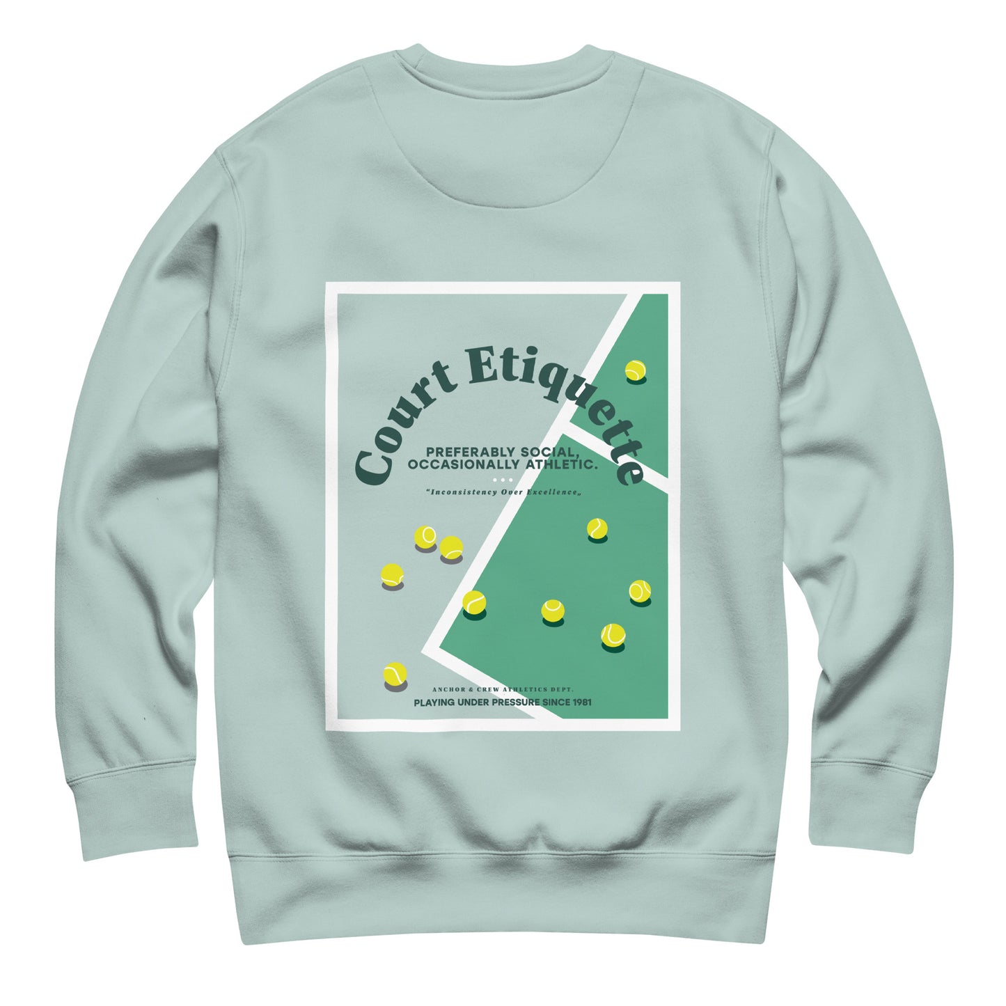 Court Etiquette Tennis Club League Organic Cotton Sweatshirt