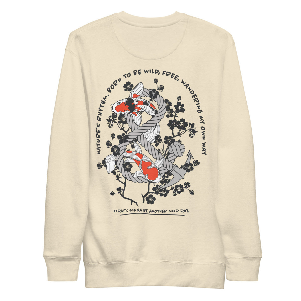 ANCHOR & CREW Koi Fish Another Good Day Cotton Blend Sweatshirt
