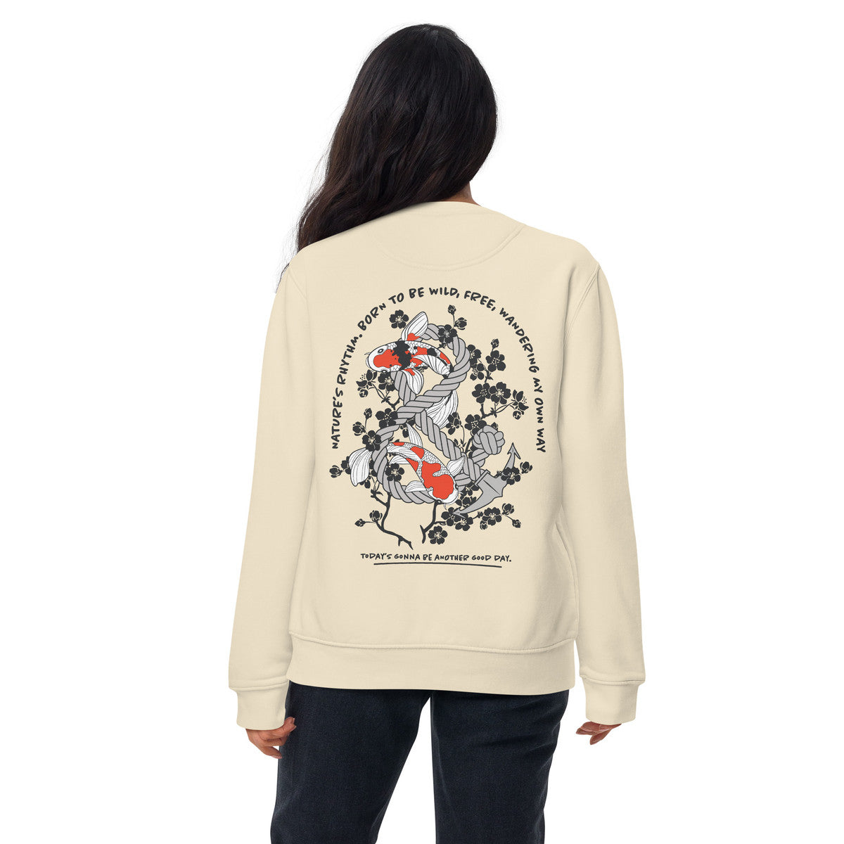 ANCHOR & CREW Koi Fish Another Good Day Cotton Blend Sweatshirt