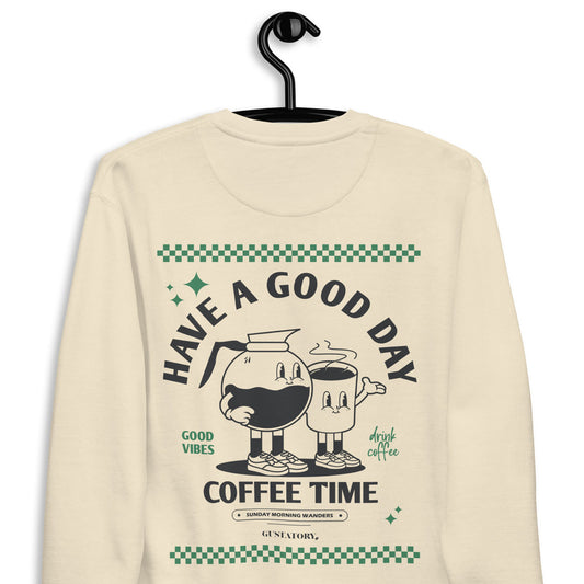 ANCHOR & CREW x GUSTATORY Have A Good Day Cotton Blend Embroidered Sweatshirt