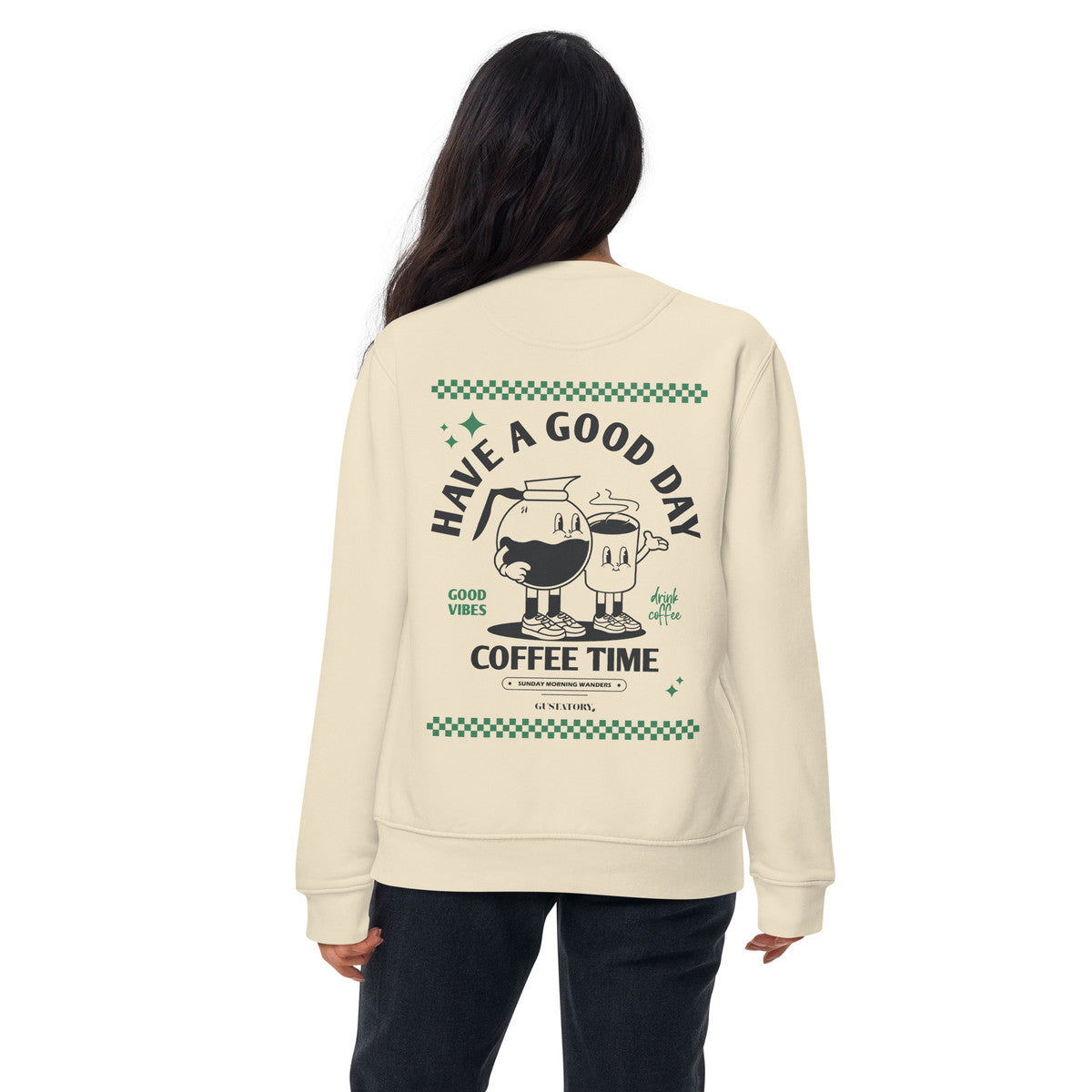 ANCHOR & CREW x GUSTATORY Have A Good Day Cotton Blend Embroidered Sweatshirt