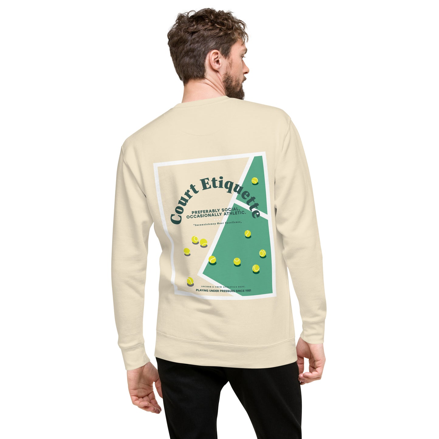 Court Etiquette Tennis Club League Organic Cotton Sweatshirt