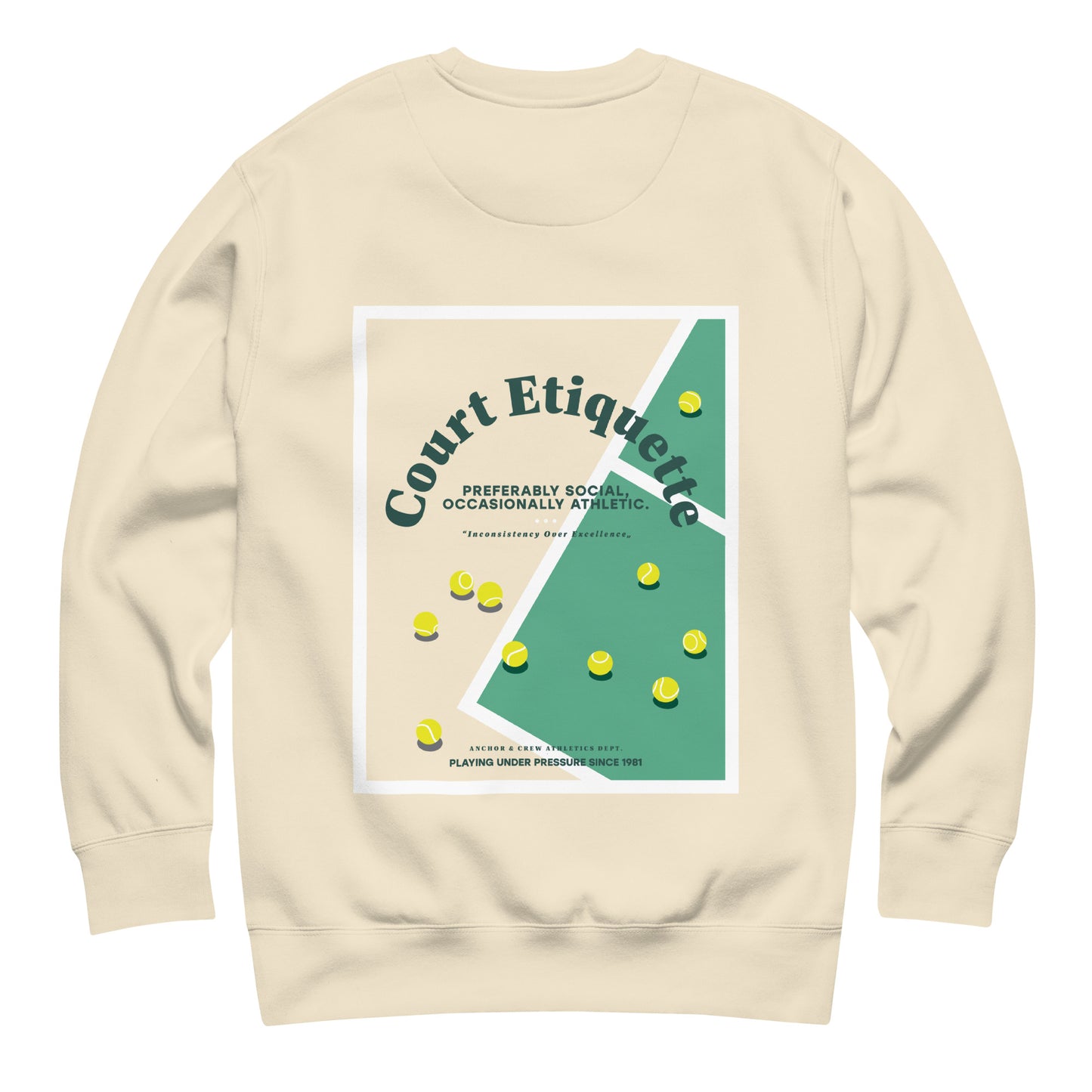 Court Etiquette Tennis Club League Organic Cotton Sweatshirt